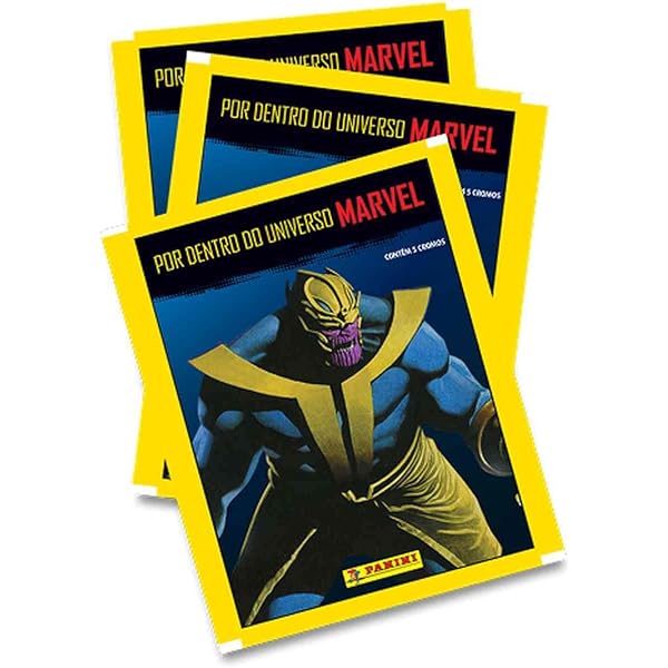 Kit C/ 1 Álbum Brochura + 6 Envelopes de Figurinhas Marvel Comics